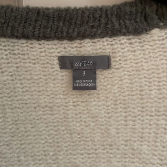 Aerie White/Gray striped Sweater Coat in size small - Picture 2 of 4